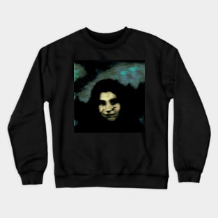 Beautiful girl, like in dream. Green, blue, yellow, black. Dark and beautiful. Crewneck Sweatshirt